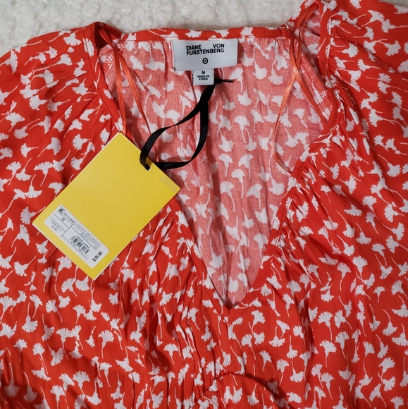 DVF for Target Women's V-Neck Ginkgo Cherry Tomato Maxi Dress - Picture 8 of 8